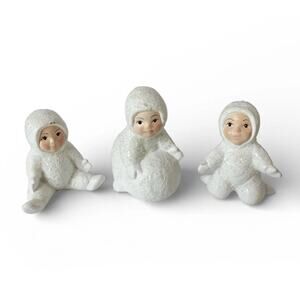 Vtg Snowbabies Dept 56 Figurines Lot Of 3 Snow Ornaments Christmas Decor